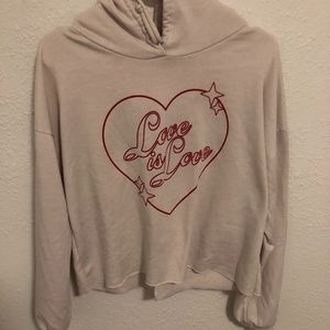 Red and White Love Heart Hoodie